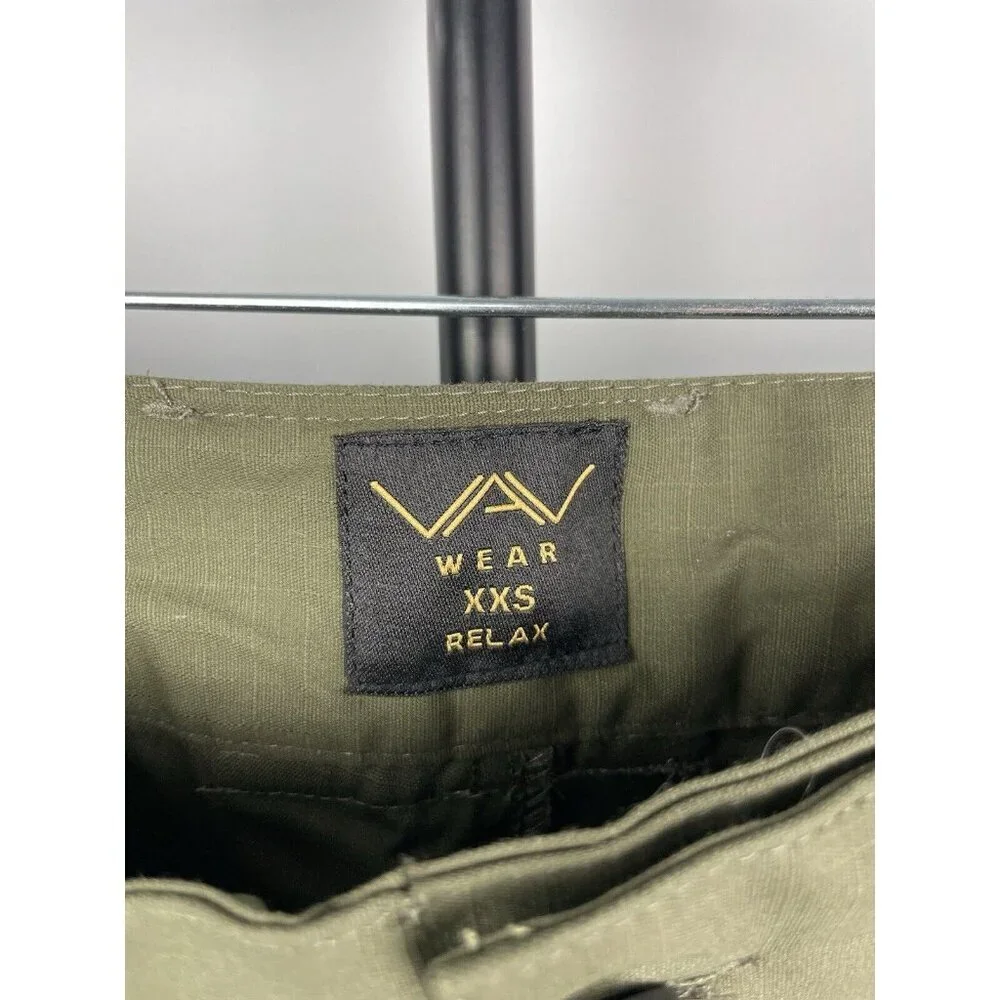 Vav Wear Olive Green Slim‎ Cargo Ripstop Multipocket Shorts XXS
